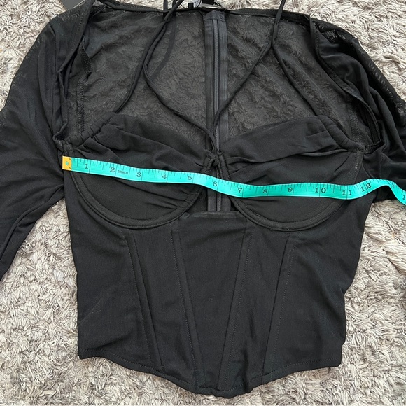 Mesh y2k flare sleeves crop top - Picture 4 of 9